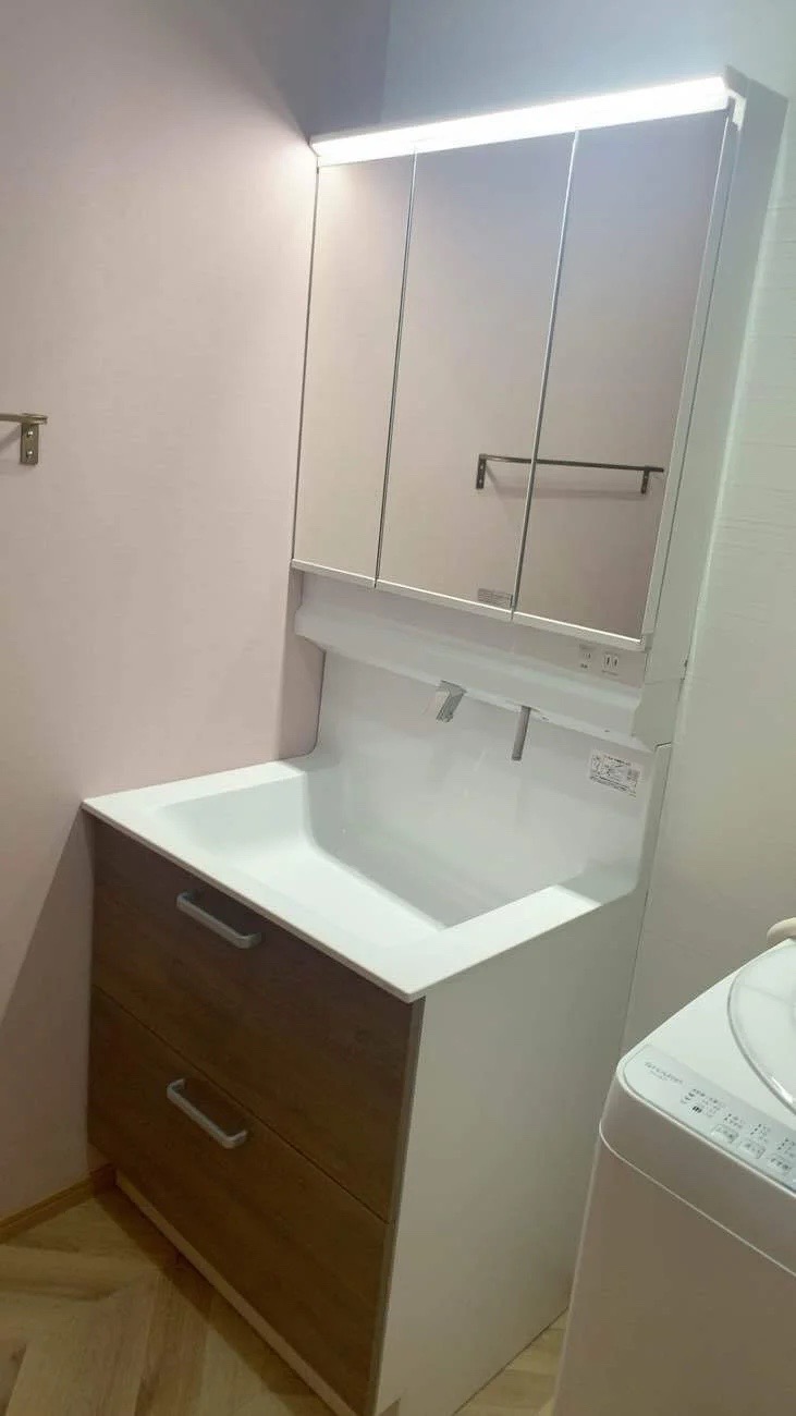 洗面化粧台を新しく設置した事例